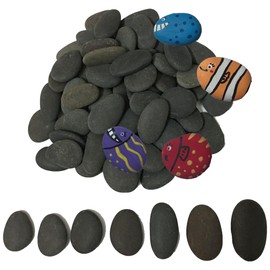 ruidinaways 800g Gray Natural Pebbles Gravel,Smooth Flat River Stones for Painting Arts and Crafts DIY Aquarium Decor Flowerpot Landscaping (2.5-4CM)