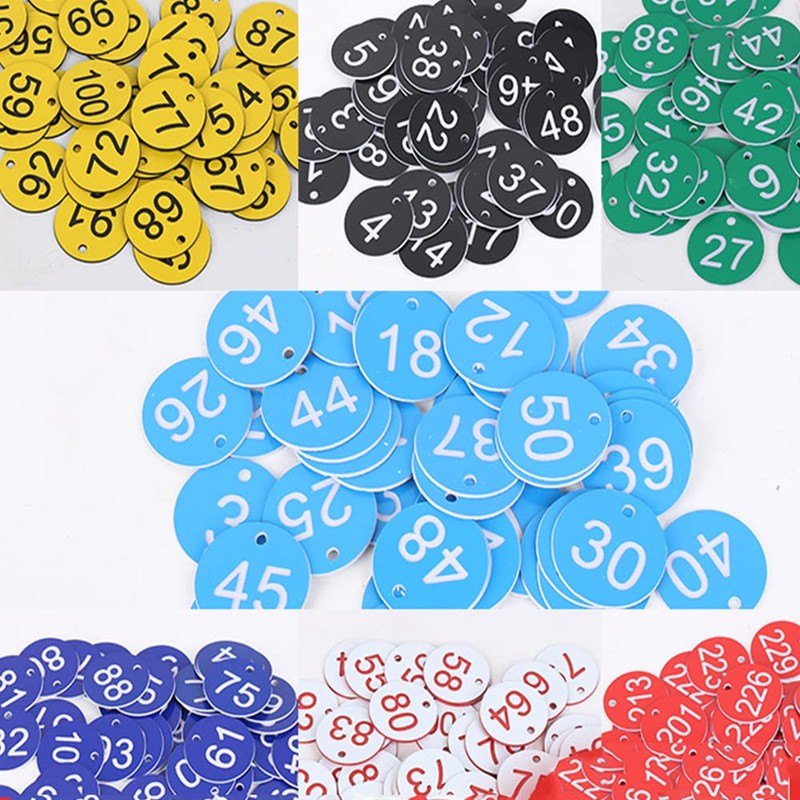 50Pcs Engraved Number Discs, 1-50 Circular Plastic Number Table Tags