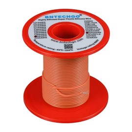 BNTECHGO 28 Gauge Silicone Wire Spool 250 ft Orange Flexible 28 AWG Stranded Tinned Copper Wire