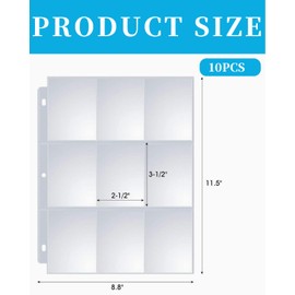 AORHOFJ 10 Pieces Trading Card Sleeves, Clear Collector Sleeves, 360 Pockets, Double Sided Blank Collector Folders, Trading Card Accessories for Collecting All Kinds of Cards, Polypropylene (PP)