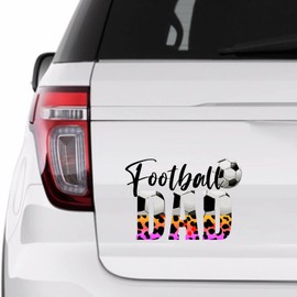 Football Dad Sticker, Leopard Print Football Vinly Decal for Cars Laptops, Windows, Walls, Fridge, Toilet and More - Sport Theme Stickers 15in
