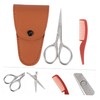 Baluue 2pcs Set Mustache Trimming Scissors Beard Clippers for Men