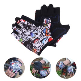 Kids Cycling Gloves Breathable Adjustable Half Finger Gloves Non-slip Bike Bicycle Gloves Mittens Summer Fingerless Gloves for Boys Girls Outdoor Sport Biking Riding Skating Rock Climbing 4-8 Years