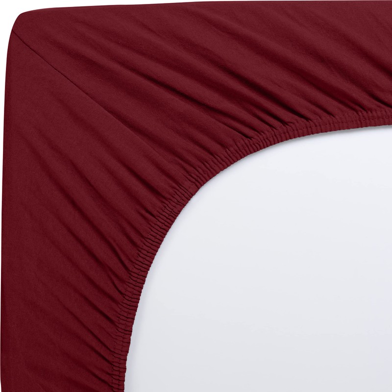Utopia Bedding Fitted Sheet King, Burgundy - Deep Pocket 14