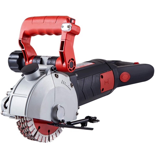 VEVOR Wall Chaser, 4800W Slotting Machine with Laser Guide 6500rpm, Max Groove Depth and Width 1.6" x 1.65", Concrete Grooving Cutting Machine with 8 x 5" Saw Blades and Dust Control Accessories
