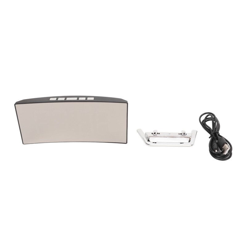 Mirror Digital Alarm Clock Temperature Display LED Curved Mirror Digital