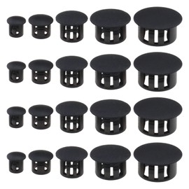 ECSiNG 100Pcs Plastic Hole Plug Replacement Flush Type Hole Plugs Snap Furniture Fencing Post Pipe Insert End Caps Accessories for Cabinets Window Frames Black