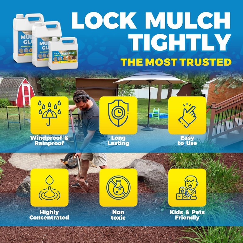 Mulch Glue for Landscaping, 128oz Rock Glue for Landscaping, Garden