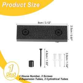 uxcell Floating House Number, 8 Inch Black Modern Address Number ABS Digital Dash with Mounting Hardware for House, Door, Farm House, Street