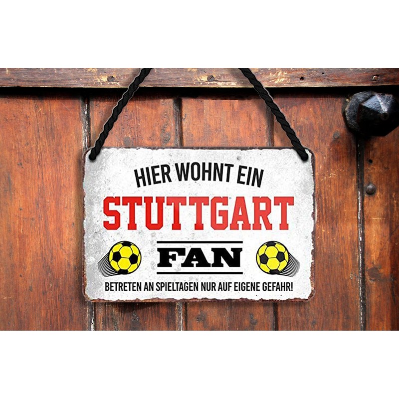 schilderkreis24 - Tin Signs HERE WOHNT EIN Stuttgart Fan Hanging