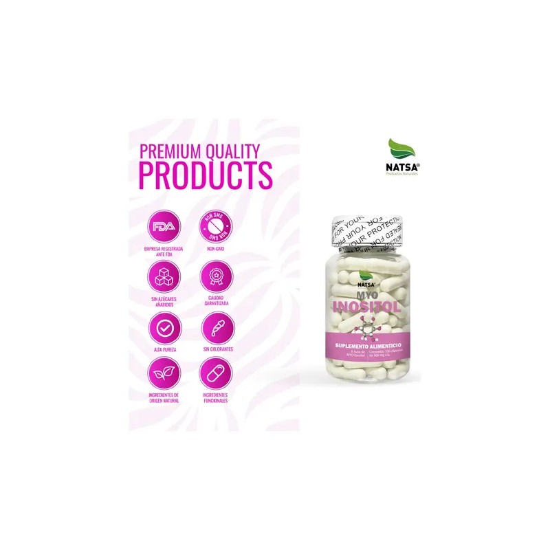 Inositol, 300 Cápsulas (3 Frascos 100 Cap C/u) Sabor N/A
