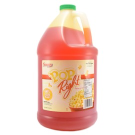 Snappy Pop Rite Popcorn Oil, Butter Flavored Popcorn Oil Blend of Coconut Oil, Corn Oil and Canola Oil for Popcorn Machine, Naturally Colored with Beta Carotene, 1 Gallon Size, 4 Pack