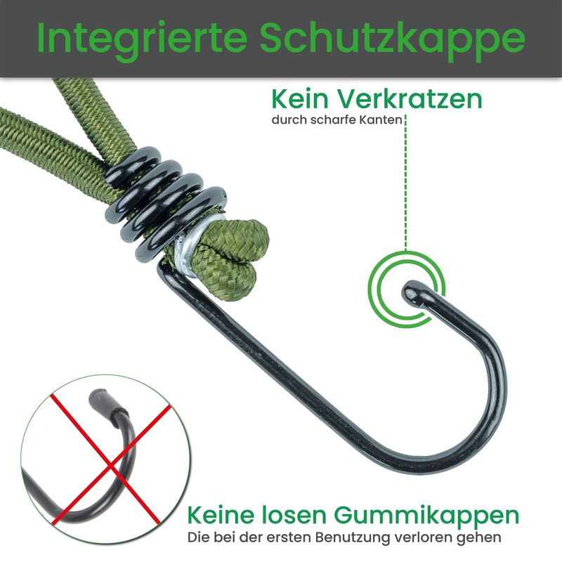 CargoVA® – 20 Bungees with Hooks and Practical Bag –