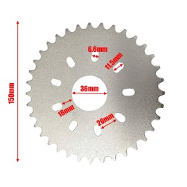TDR 37mm 415 36T Tooth Chain Rear Sprocket 49cc 50cc 60cc 66cc 70cc 80cc Motorised Motorized Bicycle Bike Rear 36T Sprocket