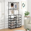 Laiensia Laiensia 5-Tier Entryway Coat Rack, Coat and Shoe Rack,