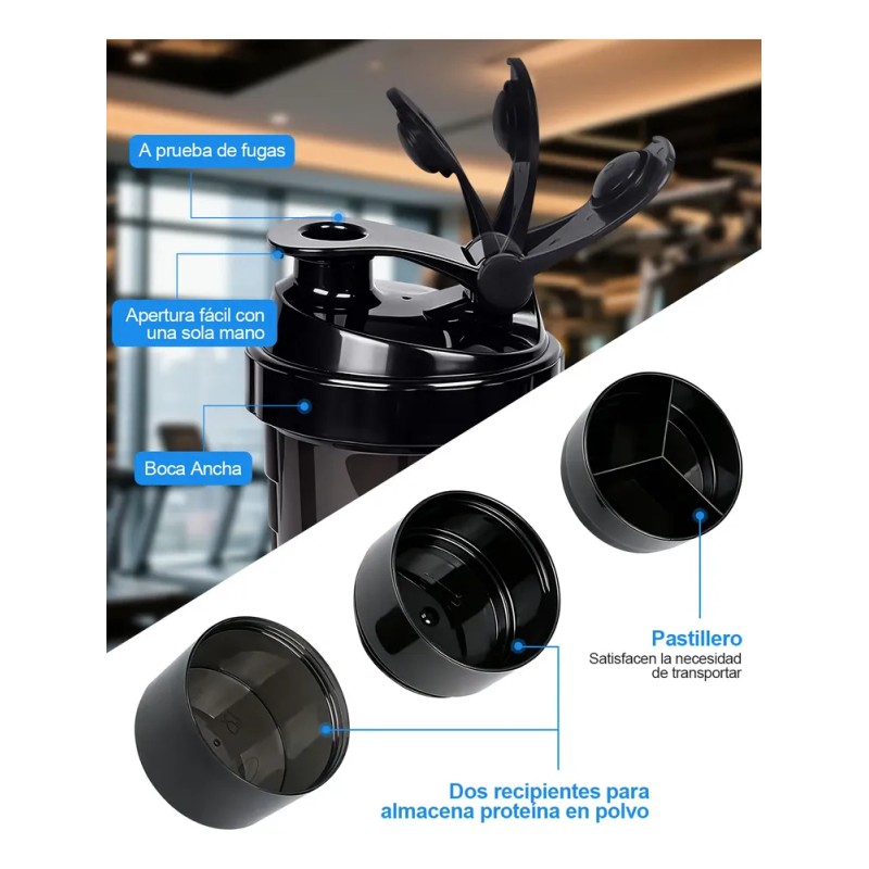 Vaso Mezclador Shaker Proteina Gym Multifuncional Y Portátil