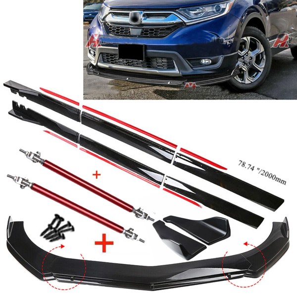 Unbranded For Honda CRV CR-V Front Bumper Lip Splitter/ Side