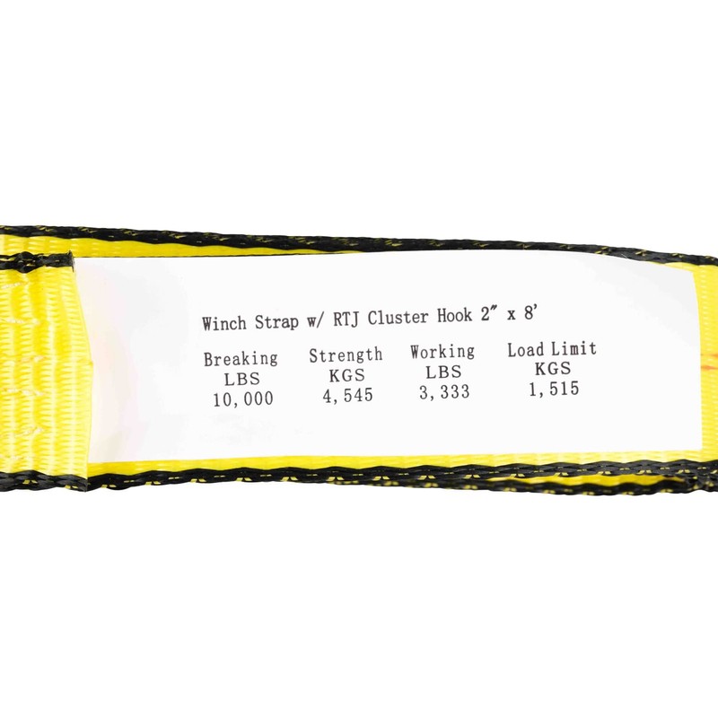 Mytee Products (2 Pack 2" x 8' Recovery Winch Strap