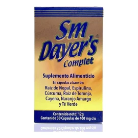 Sm Dayer's 30 Caps Raiz De Nopal, Toronja Cúrcuma Cayena Sabor Sin Sabor