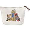 Cute Furry Friends Canvas Travel Makeup Pencil Pouch (Yorkie Doodle