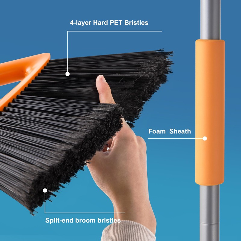 CLEANHOME Outdoor Brooms for Sweeping Patio, Commercial Grade Heavy Duty