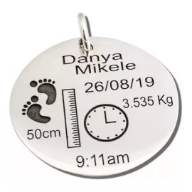 yaaj diseños Collar Dije  Bebe Grabado Láser Personalizado