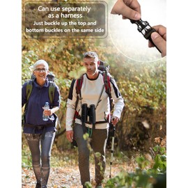 WOLFHUNT Binocular Harness Chest Pack Magnetic Closure, Bino Case with Detachable Rangefinder Pouch, Camouflage Bino Bag with Adjustable Strap for Hunting, Field Observation