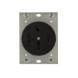 Flush Mount 50A 125/250V Power Receptacle, Black