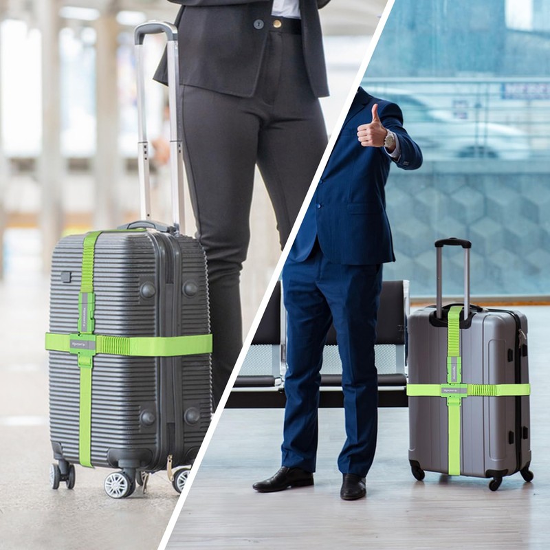 Vigorport Luggage Straps with Stretch Part, Suitcase Belt TSA Approved