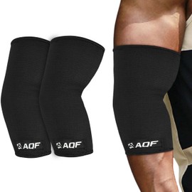 AQF Elbow Sleeves for Weightlifting for Powerlifting, Bench Press & Gym Cross Training Elbow Lifting Wraps - Single & Double Ply Arm Sleeves for Men & Women (Pair)