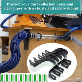 Pertresion Dust Collection Hose and Pipe Holder Adjustable Hangers Bracket, Don’t Broken Like Plastic After Long Time, Durable Spray Iron, 5 PCS (Black, 2-1/2 Inch)