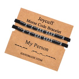 JoycuFF Bracelets for Women Coworker Leaving Gifts Fashion Best Friend BFF Friendship Silk Wrap Bracelet Funny Gag Birthday Long Distance Christmas Morse Code Bracelets My Person