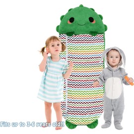 Dinosaur Sleeping Bag for Kids, Soft Cozy Plush Cartoon Kids Nap Mat, 54 X 21 inch Cute Animal Sleepy Nap Mat Perfect for Toddlers Little Girls Boys Daycare Preschool Sleepover