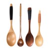 Set of 4 Wooden Spoons, Soup Spoons, Long Handle, Coffee,