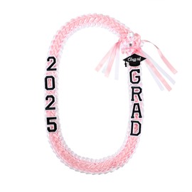 Erligo Graduation Leis 2025 Grad Handmade Ribbon Lei - Braided Necklace for High School College