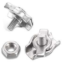 Pack of 20 Wire Rope Clamps Made of 304 Stainless Steel, Wire Rope Clamp, Wire Rope Clamp, M2, for Wire Rope Clamps for Galvanised Steel Ropes
