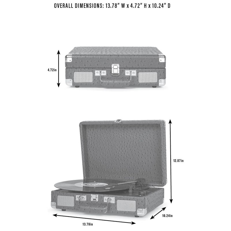 Crosley CR8005E-BH Cruiser Plus Vintage 3-Speed Bluetooth in/Out Suitcase Vinyl