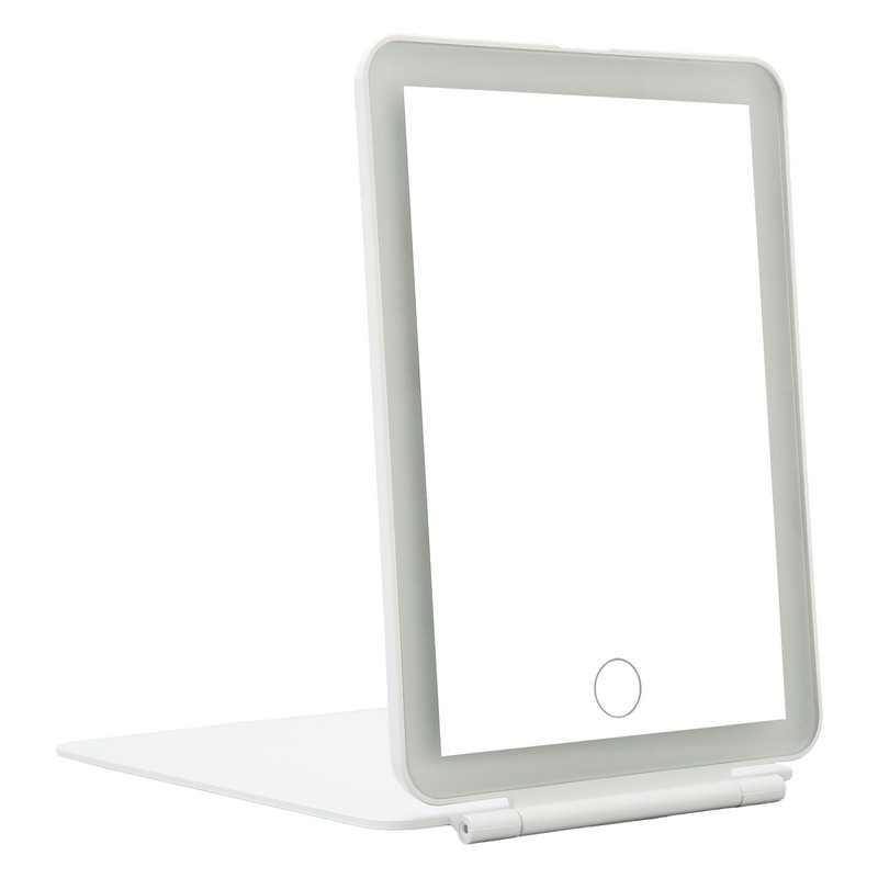 LED Rechargeable Travel Vanity Mirror Folding Portable Lighted Makeup Beauty