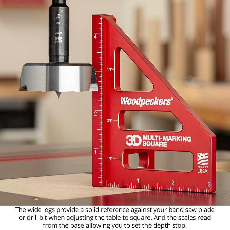 Woodpeckers 3D Multi-Marking Square, Inch Version, USA Made, Feature Packed