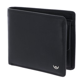 Golden Head Polo RFID Protect Billfold Coin Wallet with Zipped Pocket for Notes Black, black, rfid wallet