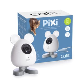 Catit PIXI Smart Mouse-Shaped Cat indoor Camera, App-Controlled Pet, White