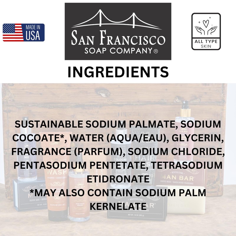 San Francisco Soap Company Dark Rum and Spice Scented Bar