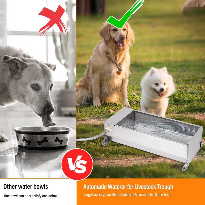 Automatic Livestock Water Trough, Animal Drinking Water Bowl Dispenser with