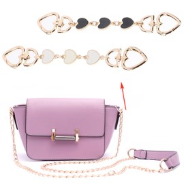 2 Pcs Bag Extender Chain Strap Heart Shape Bag Strap Extender Heart Shape Purse Extender Chain Strap for DIY Purse Making Handbag Shopping Tote