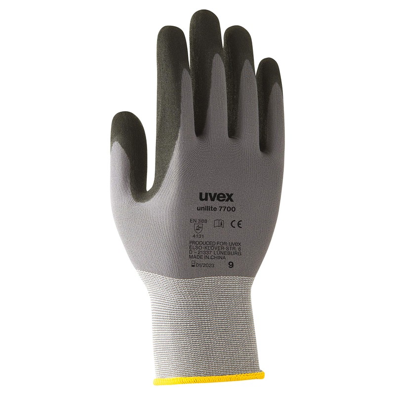 Uvex 60585 8 Unilite 7700 Safety Glove, Size: 8, Grey,