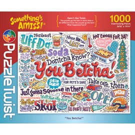 PuzzleTwist - You Betcha - 1000 Piece Jigsaw Puzzle, Something's Amiss! Series, Unique Challenging Fun for Adults Family Teens, Made in USA