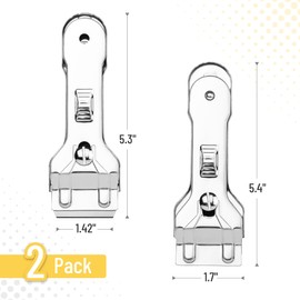 Bates- Metal Razor Blade Scraper Tool, 2 Pack, Carbon Steel Blades, Stainless Steel Body, Heavy-Duty Cleaning Razor Scraper Tool