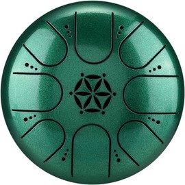 Professional Rain Drum for Outdoor Garden, Natural Chakra Drum for Outdoor Rain, Drum Rain Chime Waterproof Chakra Drum, 5 Inches, 8 Notes (Green)
