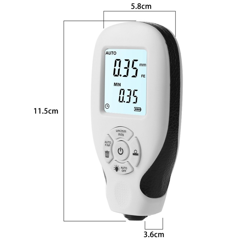 Paint Thickness Tester Car Coating Film Thickness Gauge 0~2000um Digital