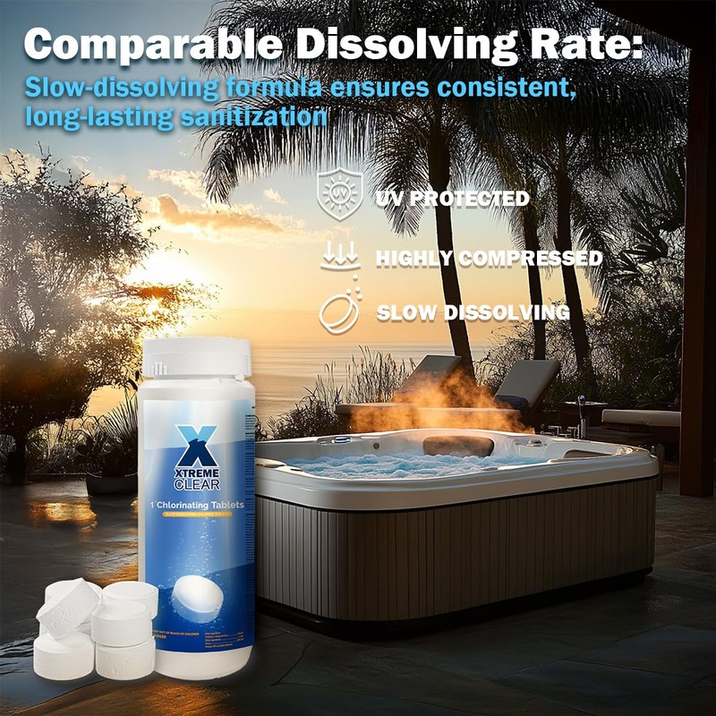 XtremeClear 1" Chlorine Tabs Swimming Pool Hot Tub & Spa
